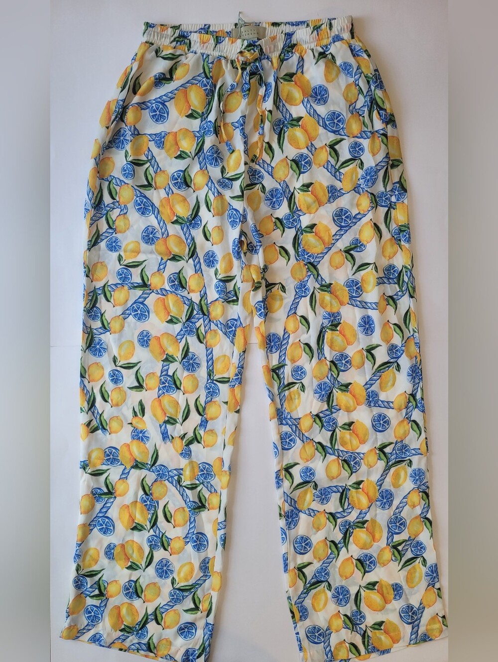 NWT Salty Weekend Costa Wide Leg Pants Lemon Print Small - Picture 4 of 14